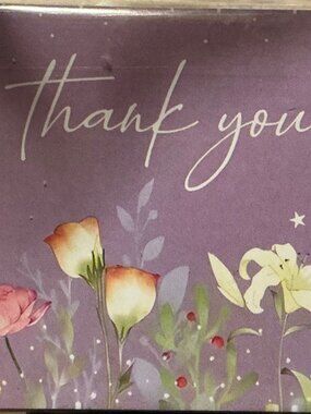 ★ Thank You Floral Purple Aesthetic Stickers | 50 Elegant Packaging Seals